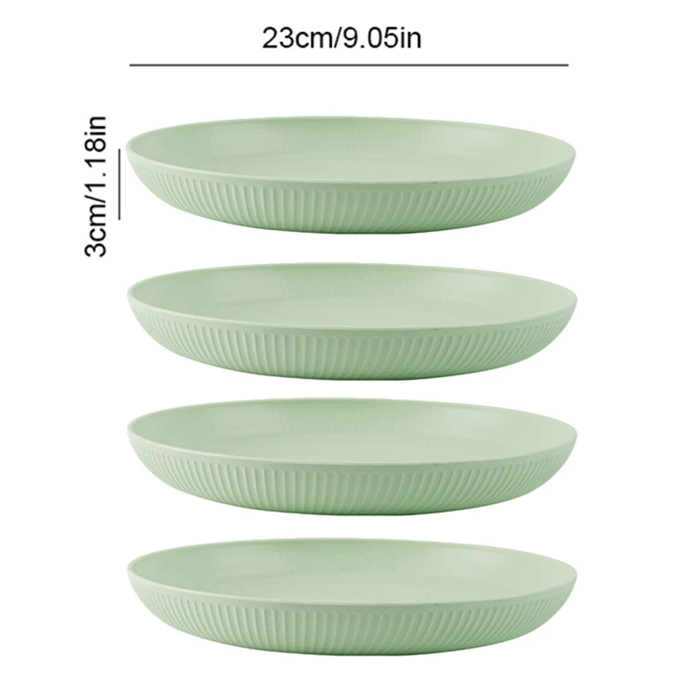 4/16Pcs Wheat Straw Ramen Bowl Tableware Dishes Full Tableware Of Plates Bowl Dinner Dishes Set Camping Tableware Dishes Set