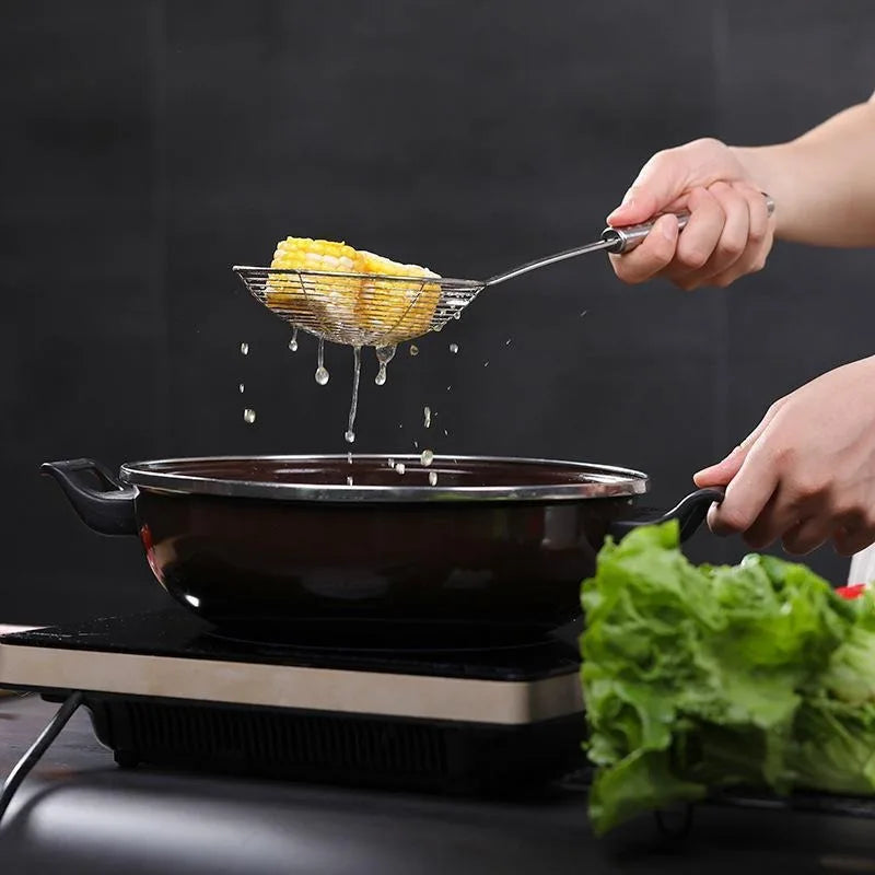 Hemasa Stainless Steel Frying Strainer French Fries Spoon Wire Mesh Skimmer Colander Fryer Scoop Sieve Kitchen Supplies