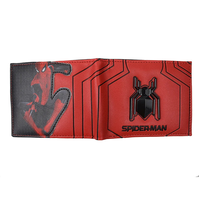 Hemasa Comics Cartoon Spider Man Wallet Metel Design Short Purse with Coin Pocket