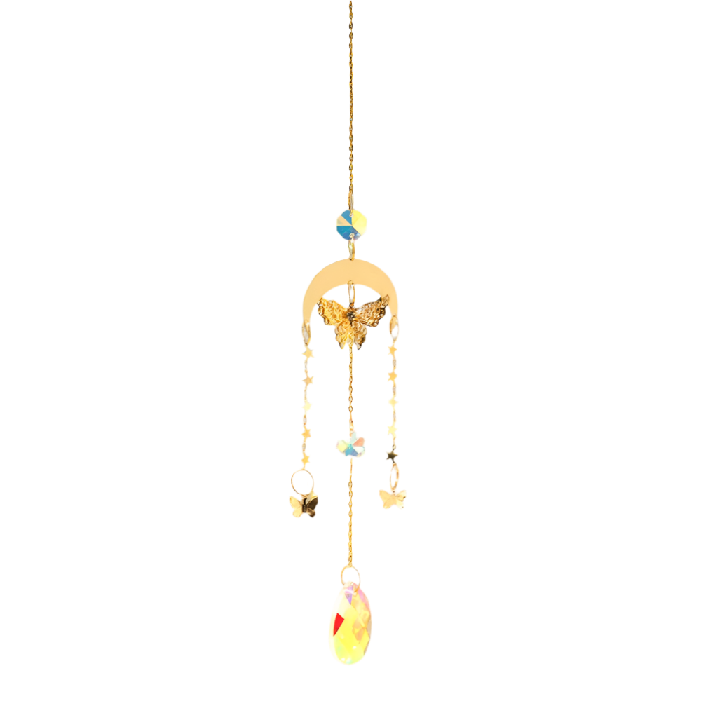 Hemasa Gold Butterfly Catcher Suncatcher Crystal Rainbow Catcher Garden Butterfly Decoration