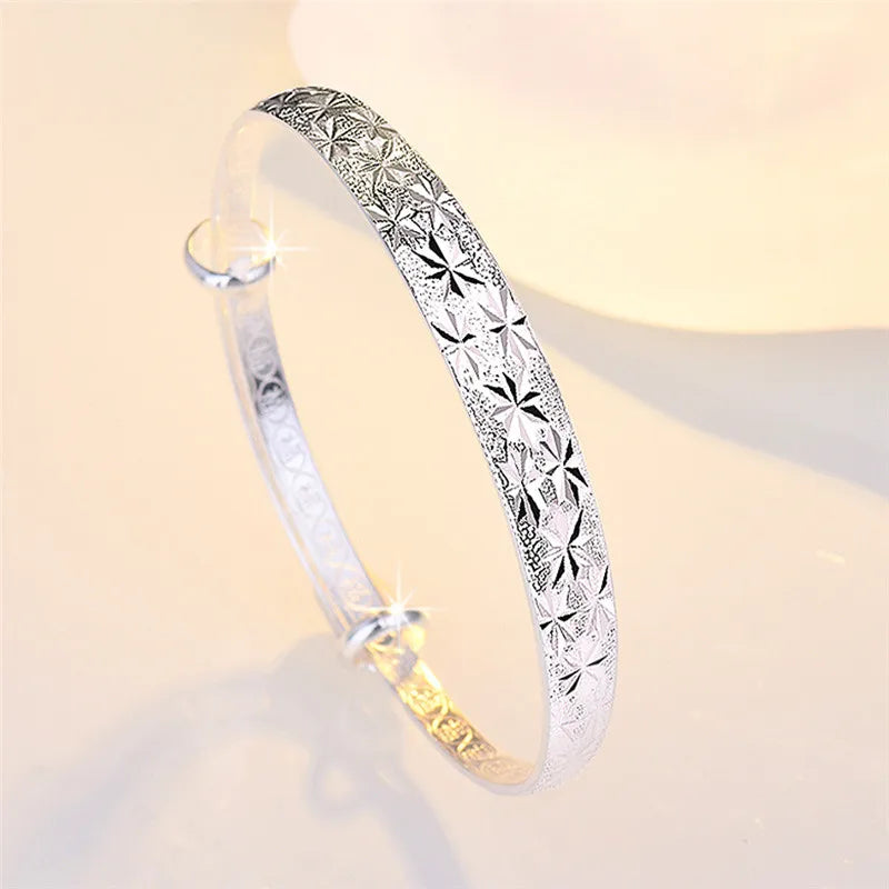 Hemasa 925 Sterling Silver  With  Stasr Bangles For Women/  Party/ Wedding