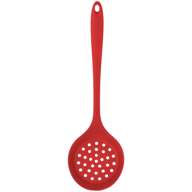 Hemasa 2PCs Silicone Skimmer Spoon Non-Stick Cooking Slotted Colander Spoon Skimmer Strainer Kitchen Sink Ladle Strainer Silicone Filter