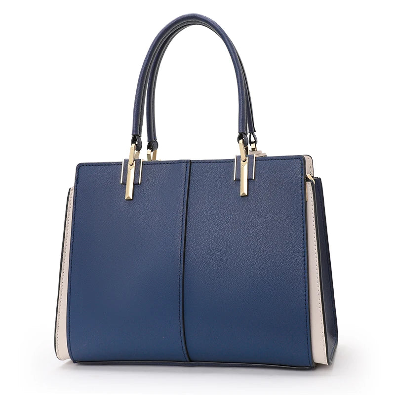 Aidrani Light Luxury Genuine Leather Women's Bag Elegant Contrast Color Handbag High Quality Cowhide Shoulder Bag