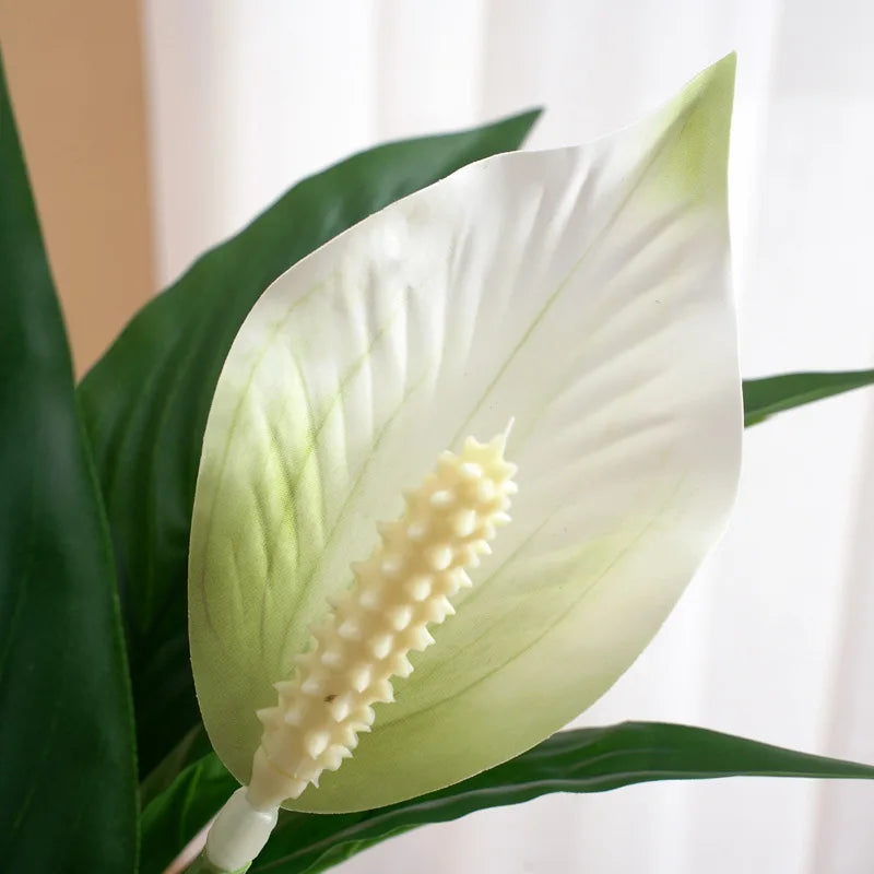 42cm Tropical Monstera Artificial Plants Fake Anthurium Tree Branch Plastic Leaves Real Touch Desktop Palm Tree For Home Decor