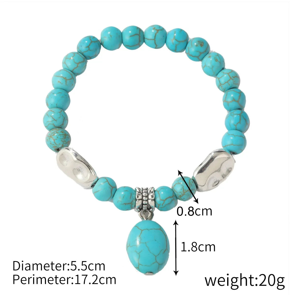 Bohemian Style Turquoise Charm Bracelet Creative Beads Bracelet Stretch Bracelets Accessories For Hawaii Beach Party Jewelry
