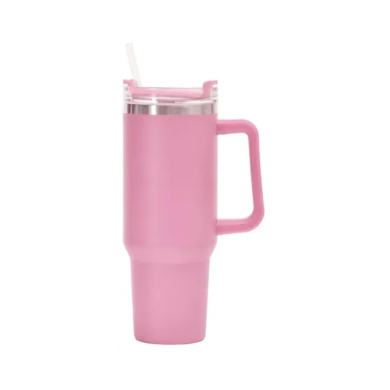 Hemasa 40oz Stainless Steel Water Bottle  Car Coffee Mug Personalized Tumbler with Handle Lid Straw Vacuum Thermos Cup