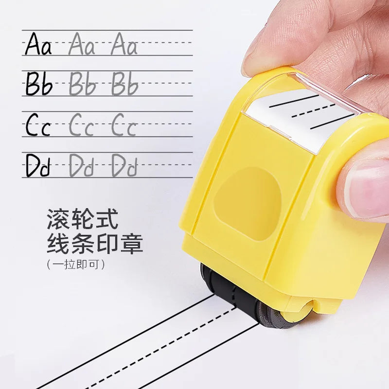 Hemasa Practice Roller Stamp Automatic Filling Ink Line Roll Stamp Teacher Stamp Sentence Strip Teacher Handwriting Exercise