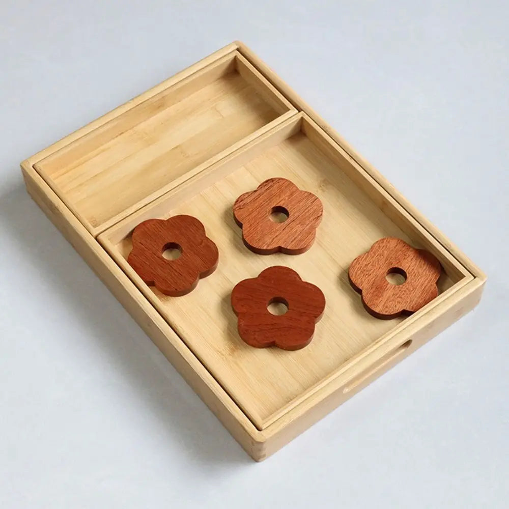 New Rectangular Bamboo Storage Tray Retro Solid Wood Storage Plate Household Tea Tray Water Cup Plate Home Kitchen Supplies