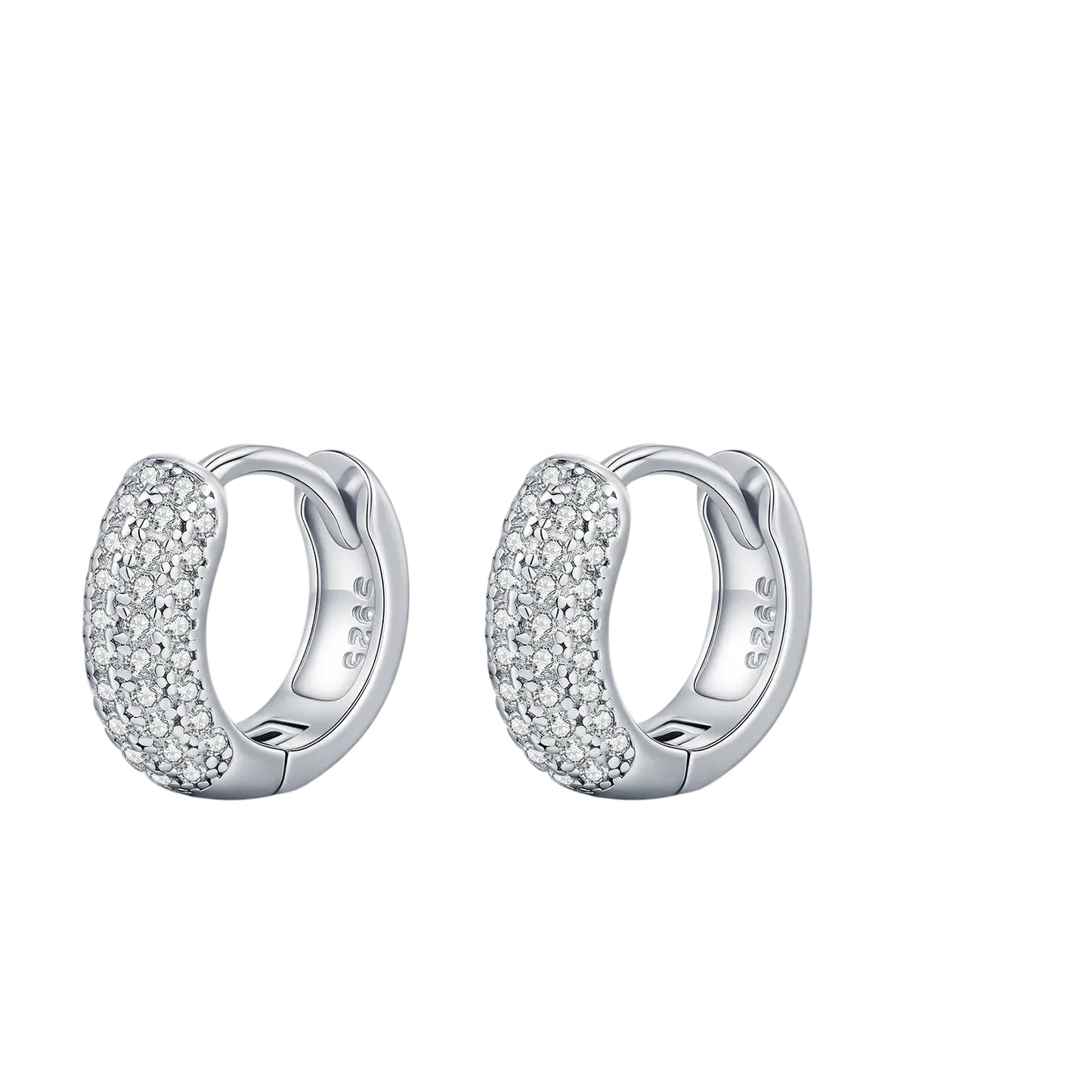 Tejesa D Color Sparkling Moissanite Ear Buckle 925 Sterling Silver Luxury Circle Hoop Earrings For Women Wedding Fine Jewelry