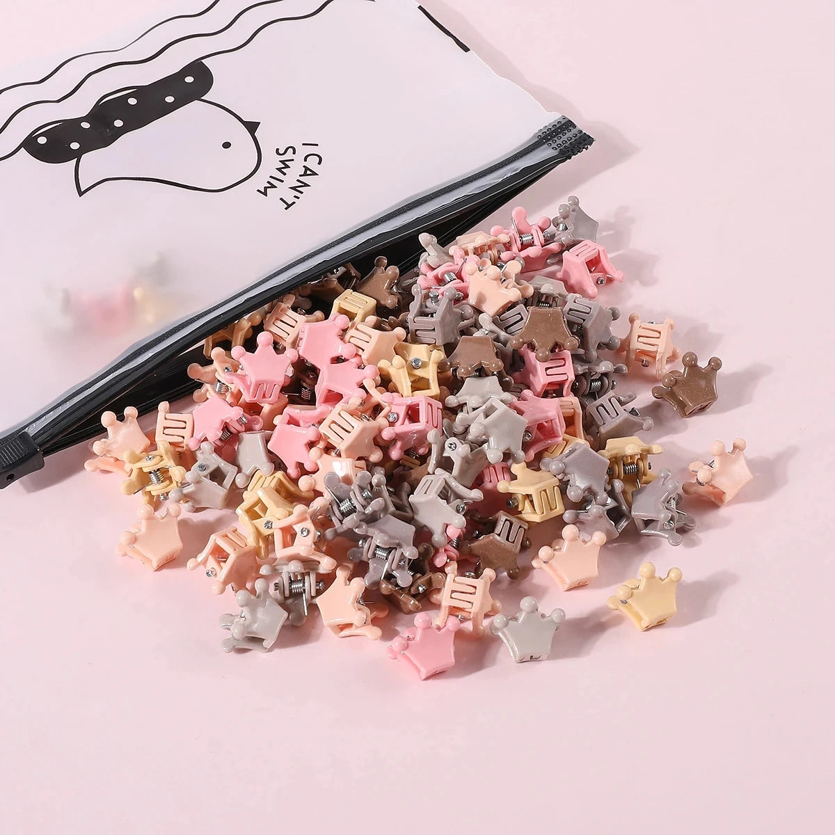 50pcs Girls Small Hair Claw Clips Colorful Plastic Clips Hairpin Flower Heart Mini Multi-Shape Hair Claw Kids Hair Accessories