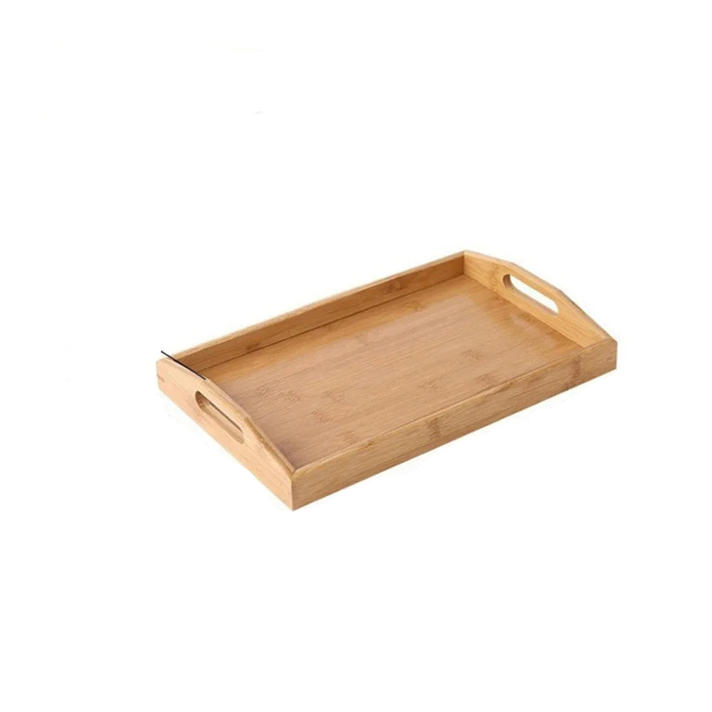 Tejesa Rectangular Storage Tray household Solid Wood Storage Plate Bamboo Water Cup Plate Home Living Room