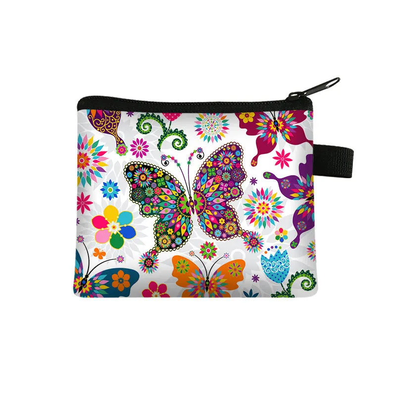 Tejesa Butterfly Printed Zero Wallet Portable Card Bag Coin Key Storage Bags Hand Bag Card Holder monedero mujer carteras Coin Purse