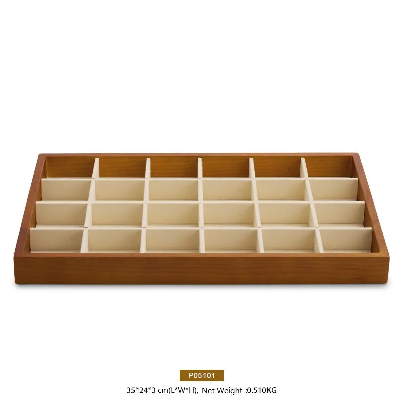 MISHITU Wooden Storage Tray Ring Necklace Bracelet Storage Tray Jewelry Display Tray Multifunctional Display Home Storage Box