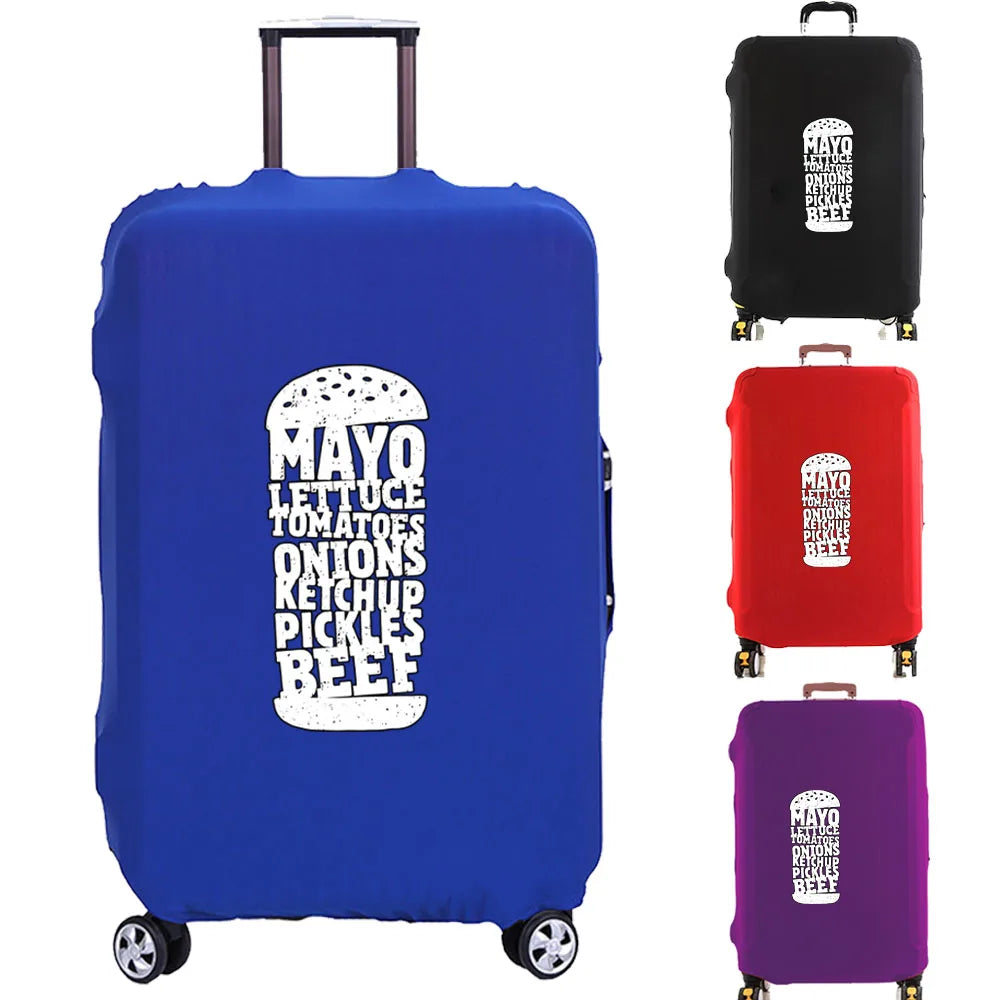 Tejesa Luggage Cover Hamburger Pattern Suitcase Cover Protector Thicker Elastic Dust Covering18-32 Inch Trolley Case Travel Accessories