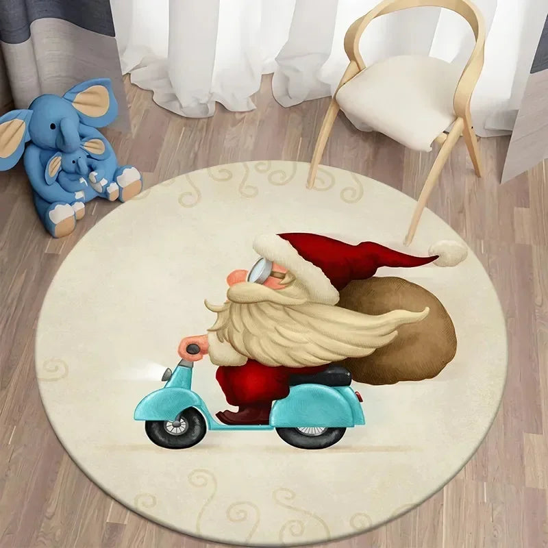 Santa round carpet home living room bed  floor mat kitchen bath   cute children's  decoration
