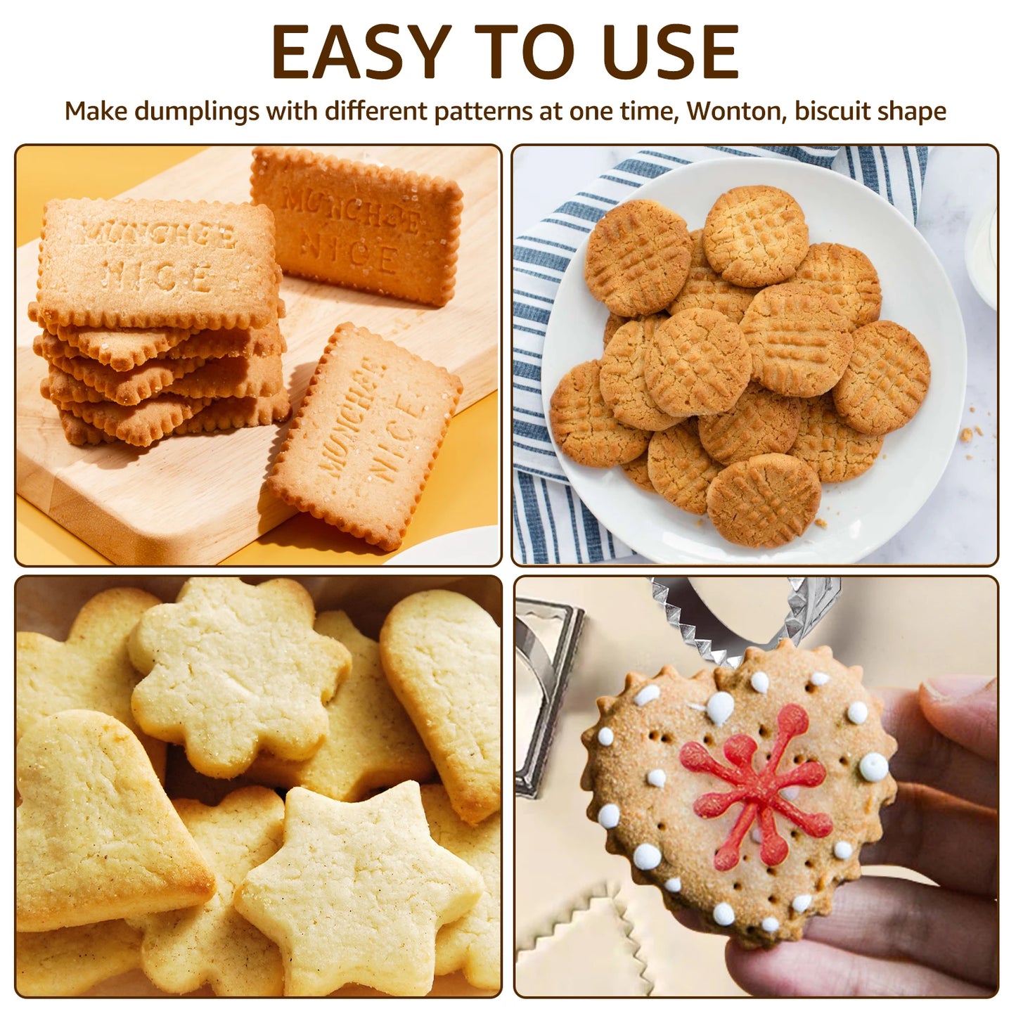 Tejesa 6Pcs Ravioli Maker Set Ravioli Cutter Pastry Press Mold Dumpling Lace Ravioli Maker Raviol Stamp Cookie Mold Kitchen Baking Tool