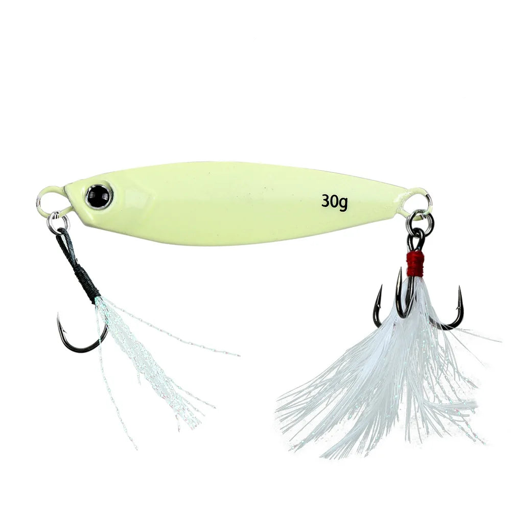 Tejesa Luminous Jigging Lure for Long CastingJIG 7g- 30gFeather Hook Sea Fishing Floating Shore Mackerel
