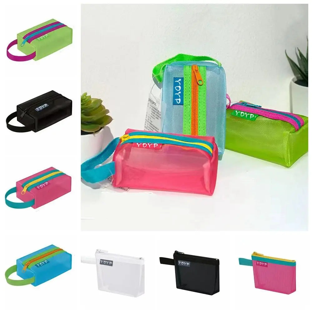 ID Credit Card Holder Mesh Storage Bag Lipstick Bags Zipper Pouch Cosmetic Bag Lipstick Bag Travel Organizer Small Coin Purse