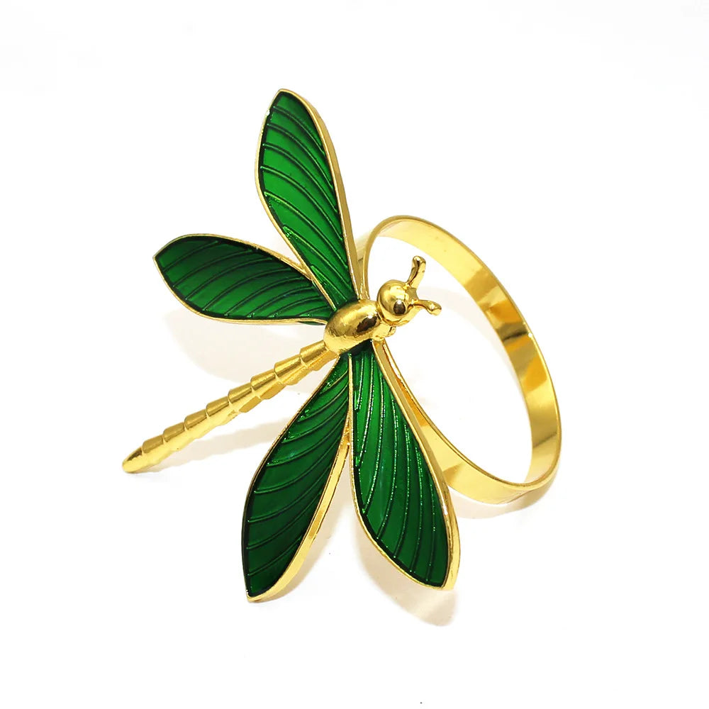 Hemasa 6Pcs New Flower Bee Napkin Rings Metal Daisy Flower Napkin Holder Gold Wedding Napkin Buckles for Party Home Table Decor ERD14
