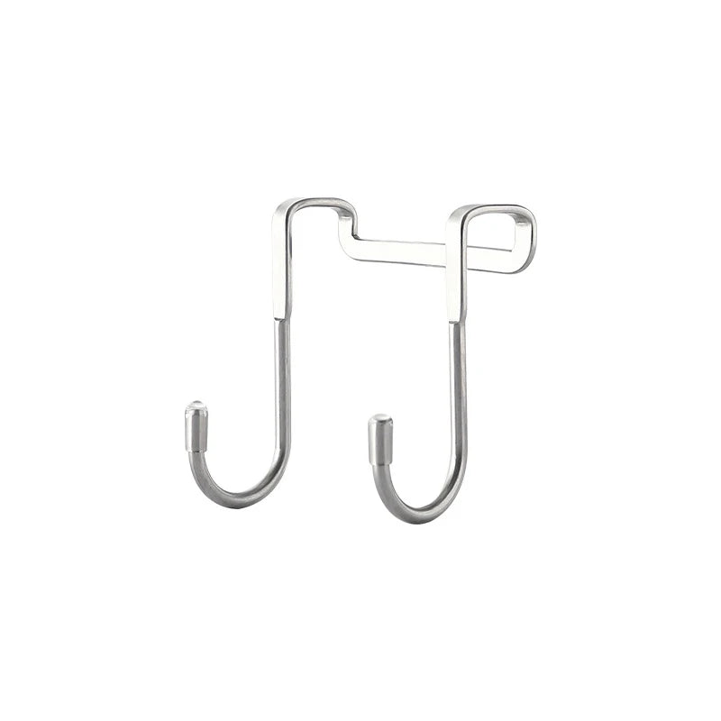 Hemasa 4pcs Stainless Steel Kitchen Bathroom Cabinet Door Coat Towel Rack S-Shape Cabinet Storage Rack Bathrobe Hanger Holder Hooks