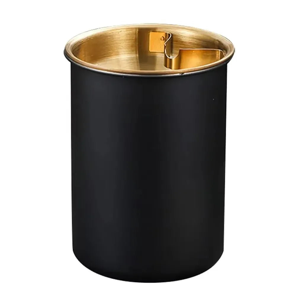 Premium Stainless Steel Ashtray with Lid. Windproof, Smokeless Design. Ideal for Cigars, Outdoor Patio & Indoor Home Use.
