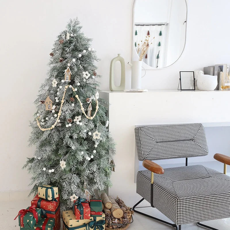 1/2pcs Decorative Bead Twine Garland 2.2m Rattan Natural Wood Bead Garlands Christmas Tree Hanging Decoration Rustic Bead Tassel