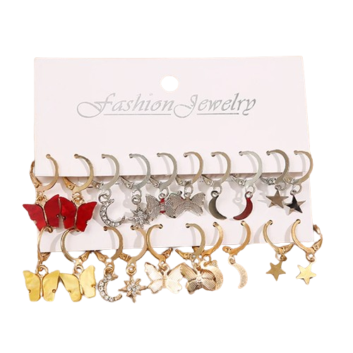 Hemasa  Acrylic  Silver Color Dangle Earrings Set  for Women