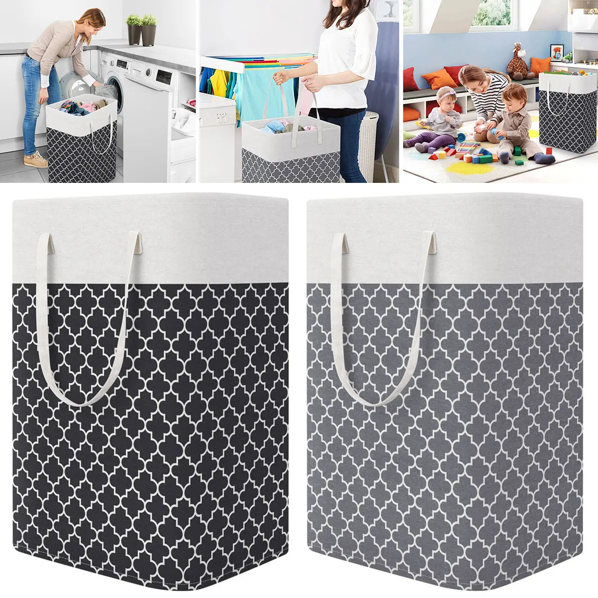 75L Large Laundry Basket Foldable Organizer Storage Basket Waterproof Dirty Clothes Toy Organizers Home Bathroom Laundry Basket