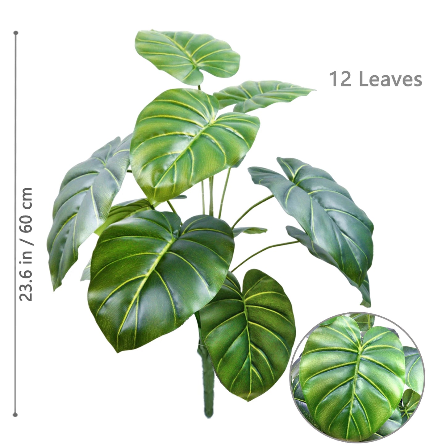 Tejesa 60-103cm Artificial Monstera deliciosa Pothos Alocasia Leaf Fake Plant Ornamental Festive Home Office Decoration