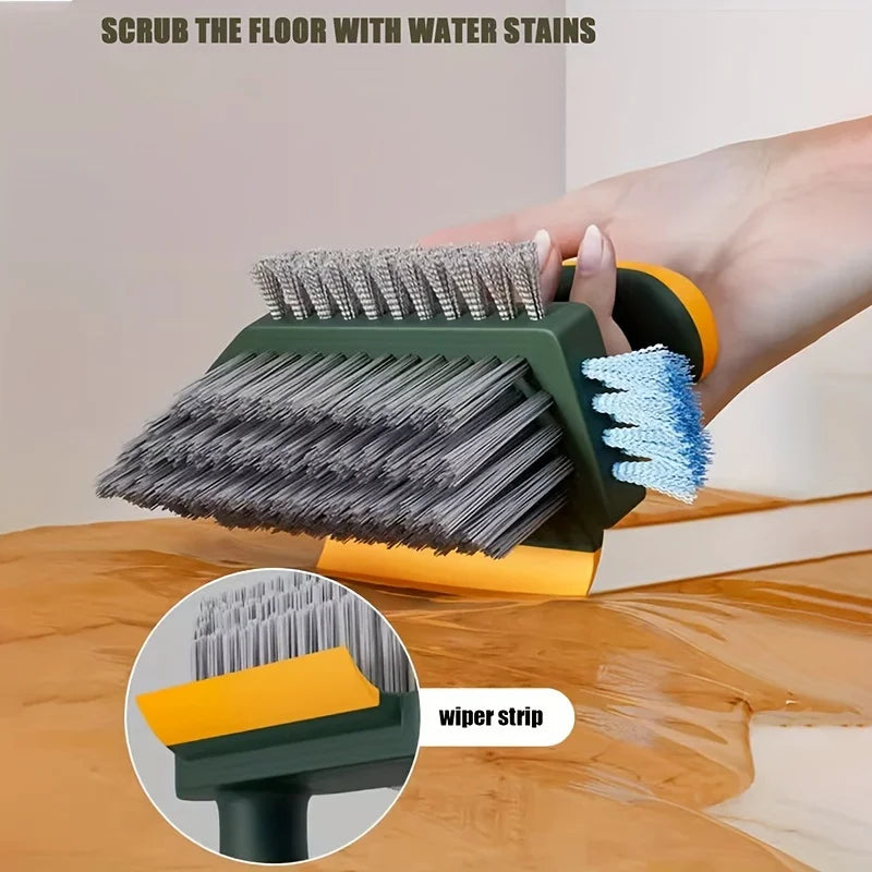 Tejesa 4 in 1 Brush Squeegee for Gap Groove Cleaning Tool Glass Scraper Kitchen Bathroom Floor Tire Cleaner Brushes Home Cleaning Brush