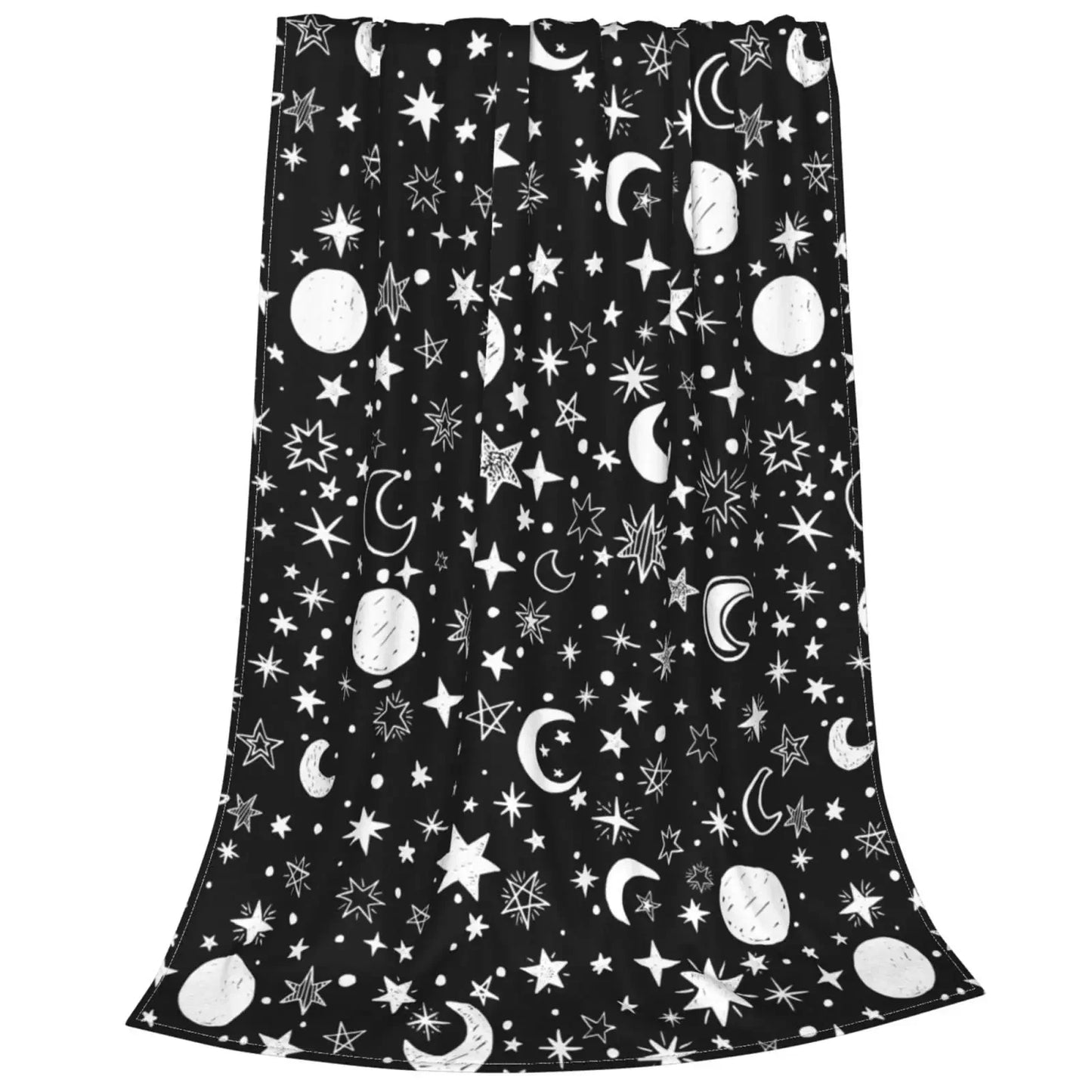 Hemasa Star Flannel Throw Blanket Blue and White Colour Air Conditioning  for All Seasons Couch Sofa Living Room King Queen Size