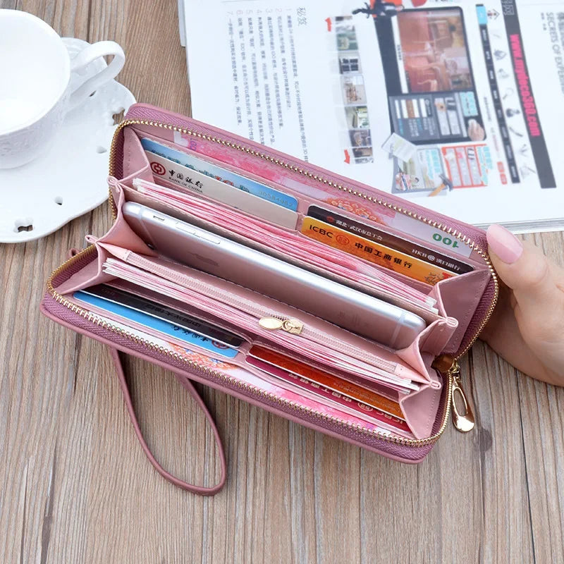 Wallets for Women Long Large Capacity Mobile Phone Bag Love Heart Hollowed Out Long Clutch Ladies Coin Purse carteras para mujer