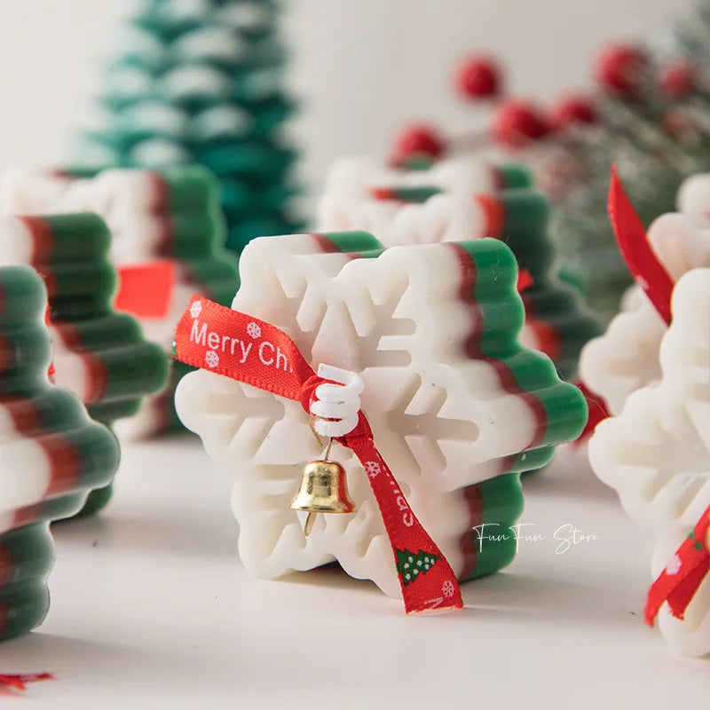 DIY Christmas Snow Candle Silicone Mold Creative Christmas Tree Plaster Aromatherapy Decor Gypsum Drop Glue Mold Holiday Gift