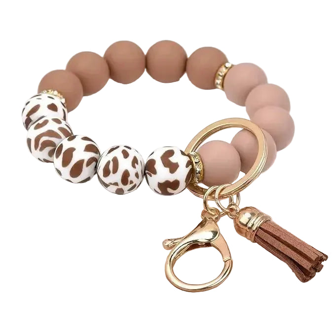 Hemasa Handmade Daisy Silicone Beads Bracelet Keychain /Anti-Lost Wallet Pendant Ring Holder