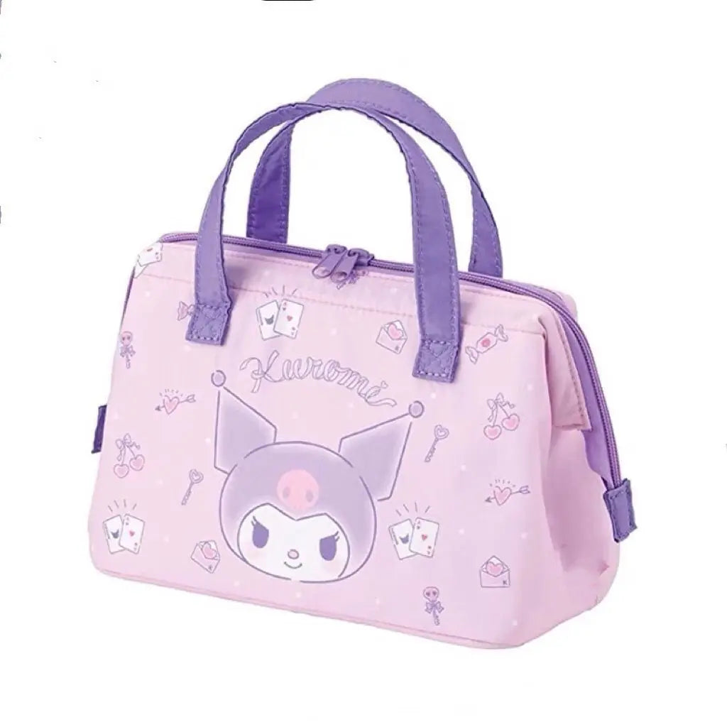 Hemasa  Thermal Bag Cartoon Kuromi Insulation Cold Storage Fresh-keeping Bag Lunch Bag Bento Lunch Box Bag