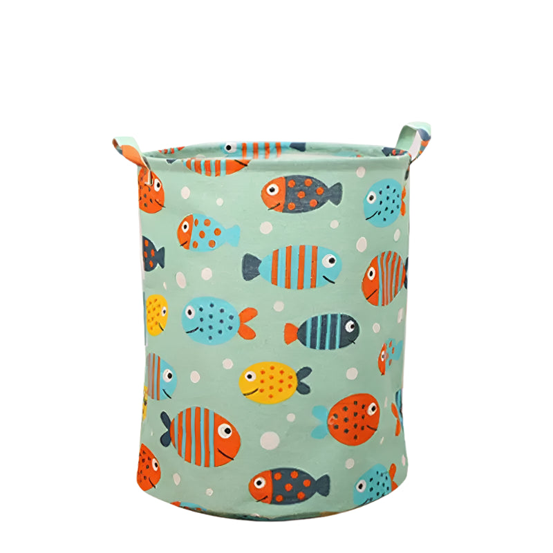 Hemasa Cotton Linen Dirty Laundry Basket Foldable Round Waterproof Organizer  Storage Basket