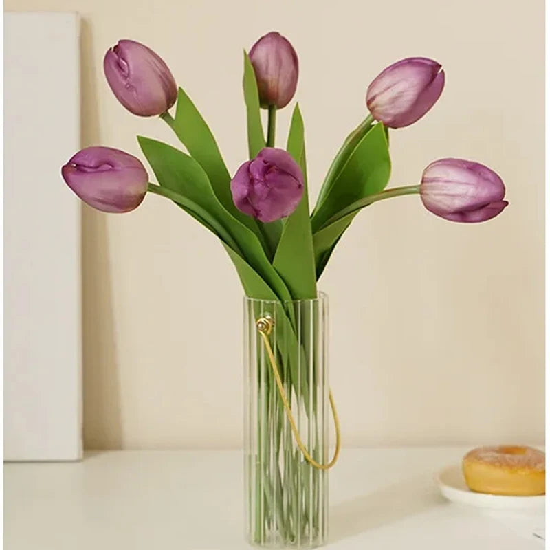 10Pc PU Real Touch Large Tulip Artificial Flowers Branch Home Decoration Realistic Tulips Party Wedding Decor Flower Arrangement