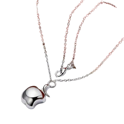 Charm 925 Sterling Silver Jewelry 16-30 Inches Fine Apple Pendant Necklace For Women Fashion Gift Wedding Party