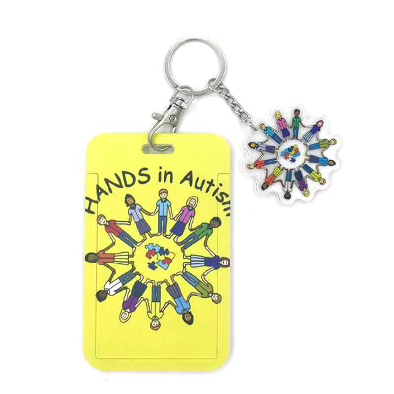 Autism Pattern Anime Lanyard Badge Holder ID Card Lanyards Mobile Phone Rope Key Lanyard Neck Straps Keychain Key Ring