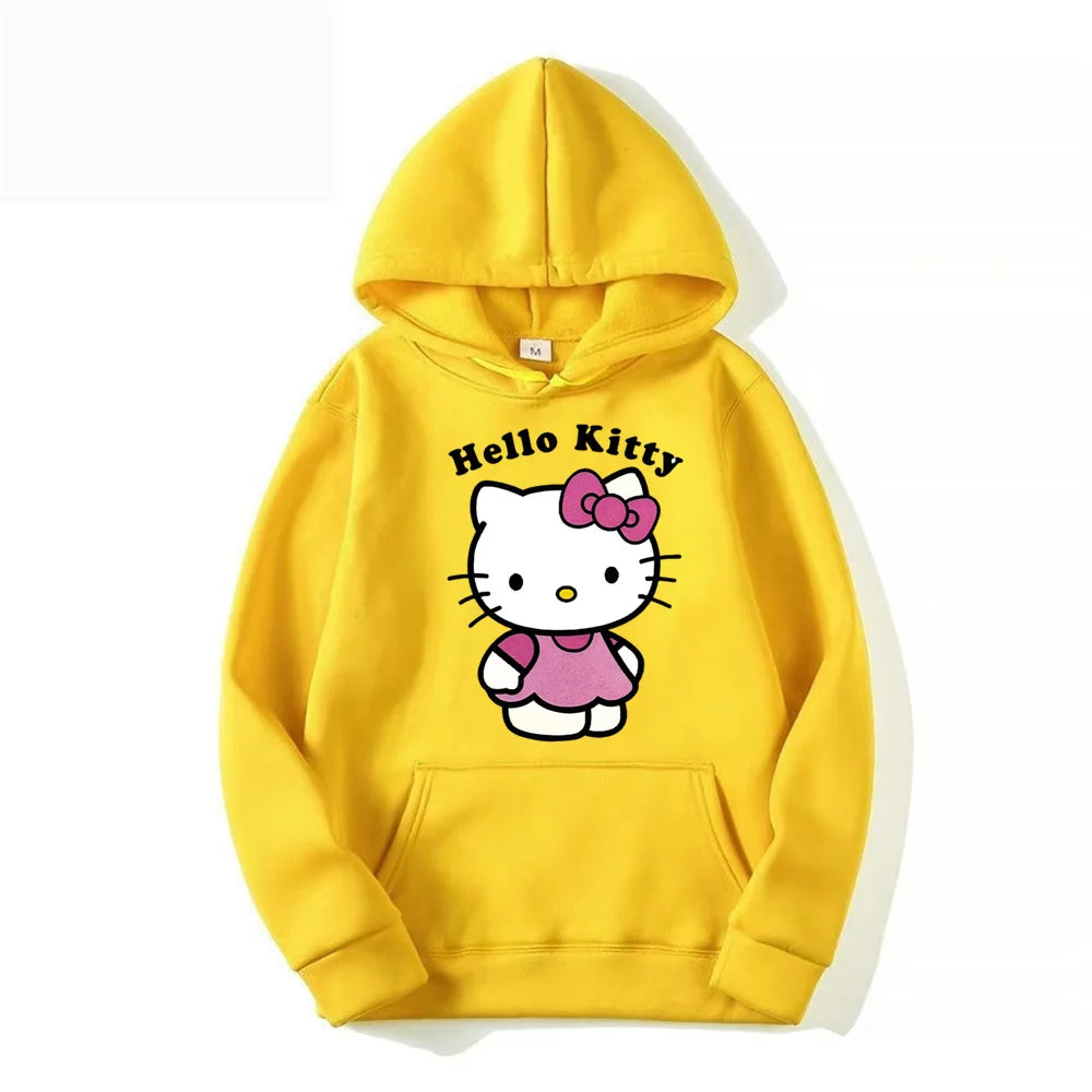 Hemasa Beautiful Hello Kitty Printed Hoodies Women Warm Comfortable Casual Hoodie