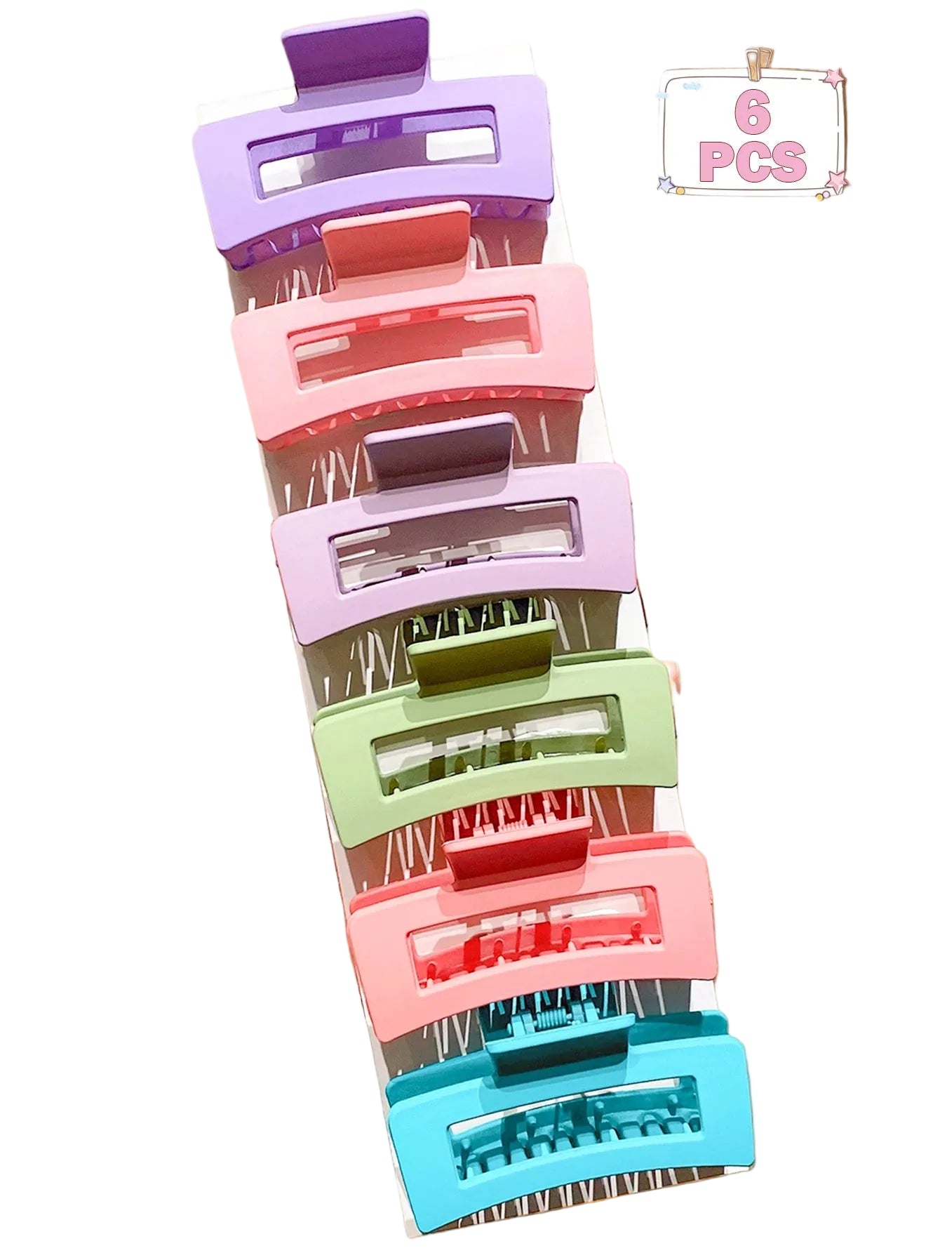 Tejesa 12/6-Pack Solid Color Square Hair Grips Fashionable Everyday Hair Accessories Styling Hairdo Enhancer for Casual Dates Home Use