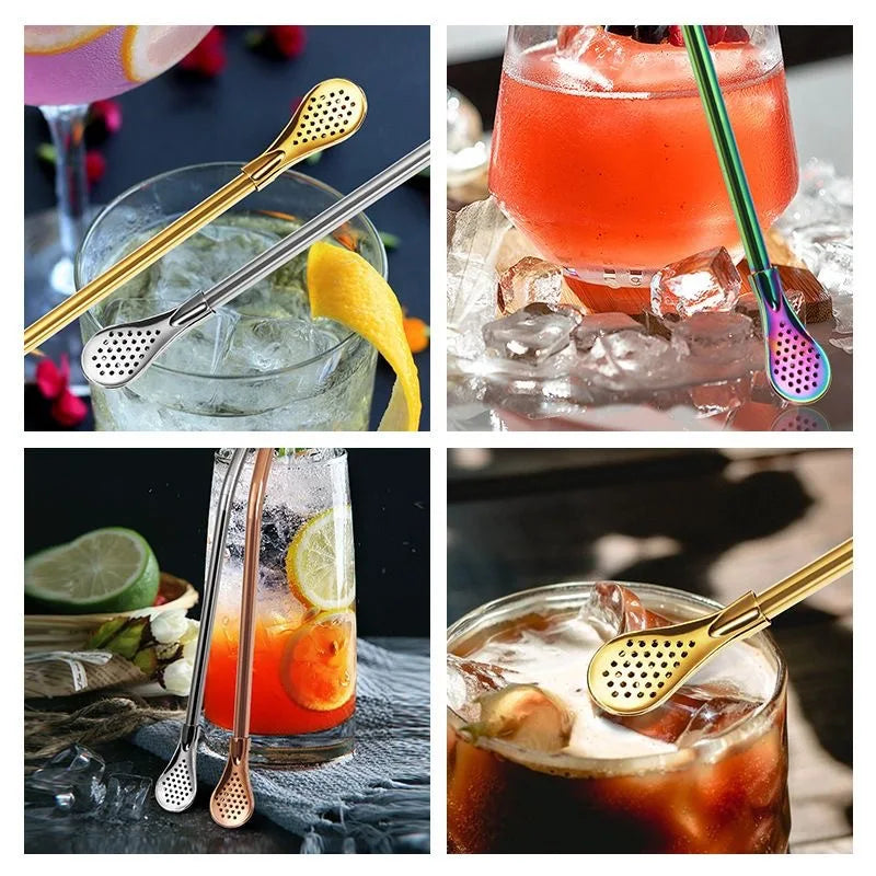 Hemasa stainless steel Drinking Straws for Smoothie Milkshakes Tea Juice Cocktail Straw with Brush