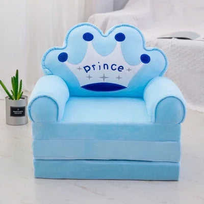 Cartoon Kid Sofa Fashion Crown Seat Toddler Child Chair Mini Folding Sofa with Filling Material 110cm Comfortable Kid Sofa