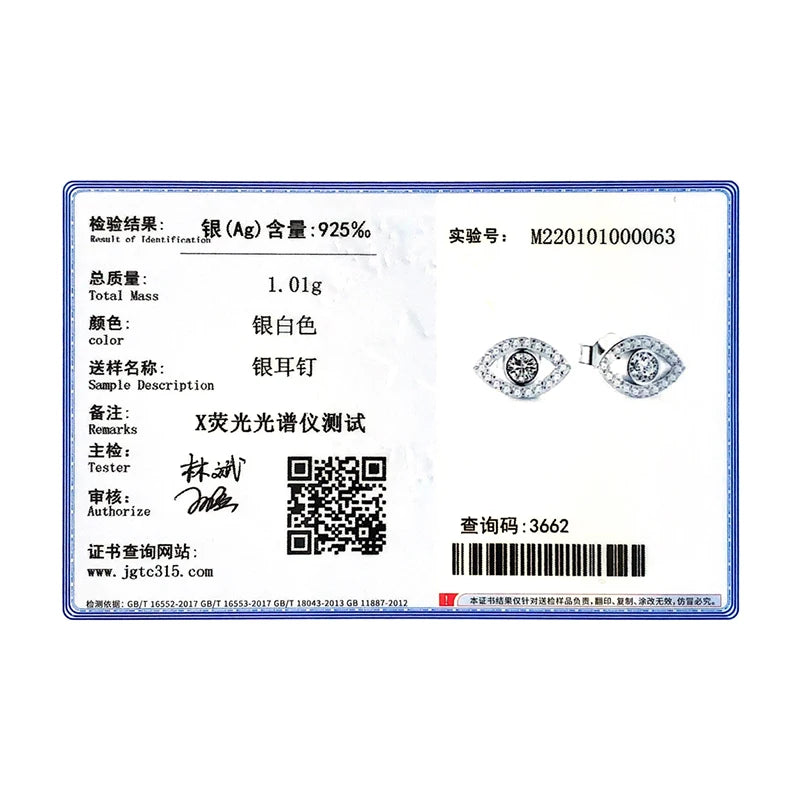 Modian 2026 Hot Sale 100% 925 Sterling Silver Cubic Zirconia Clear Eyes Lucky Stud Earrings For Women Fashion Cute Fine Jewelry