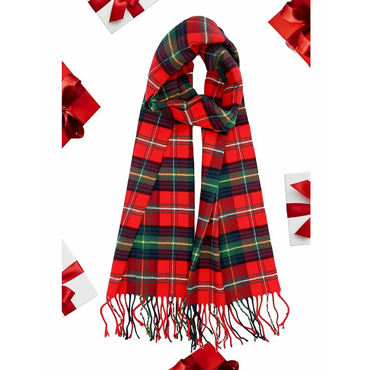 1pc classic plaid ultra soft and luxurious cashmere scarf suitable for both men and women in winter