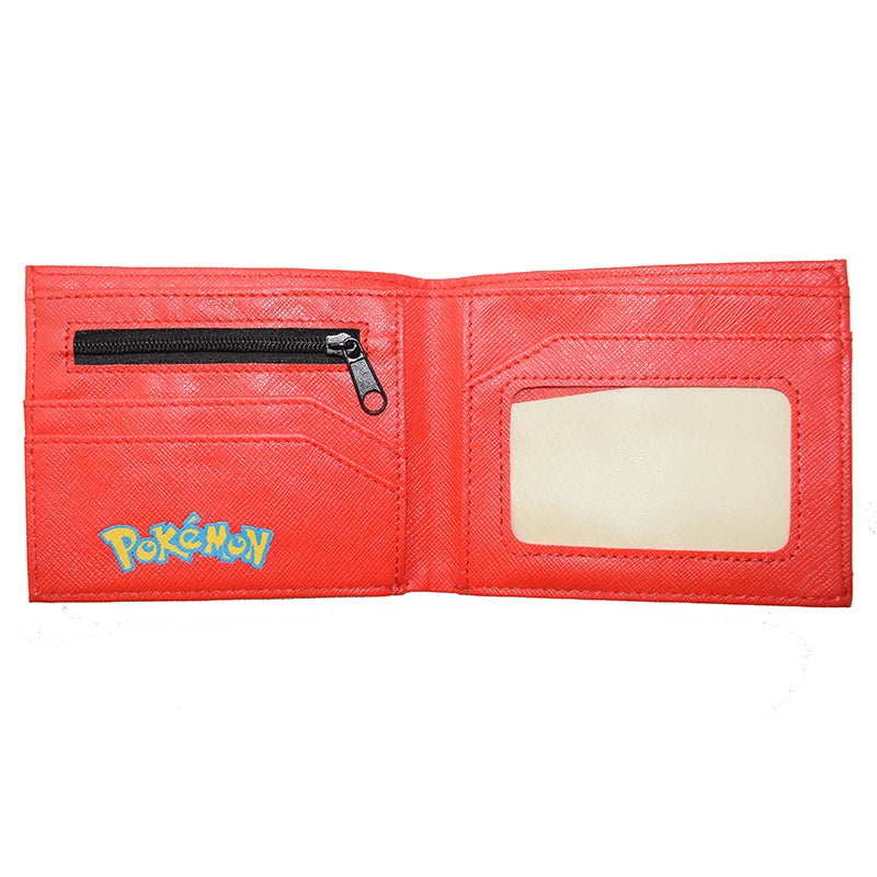 Cartoon Pokemon Wallet Pokemon Go Pikachiu Gengar Kabigon Charmander With Coin Pocket Short Purse Gift for Boy and Girls