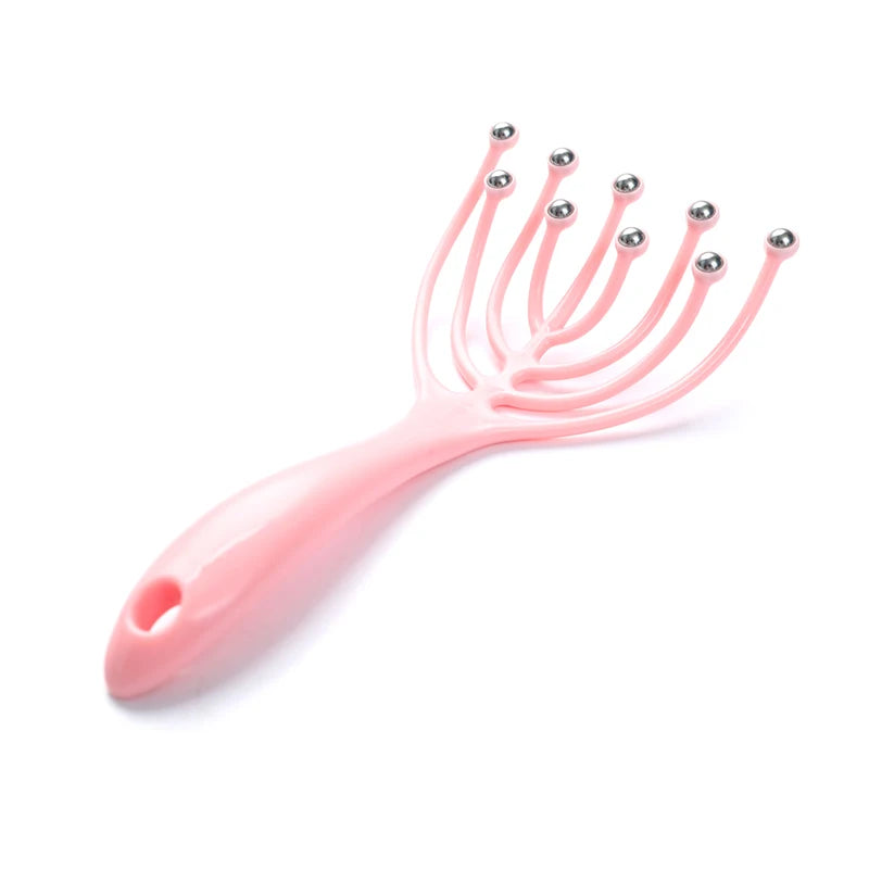 1 Pc Head Massager Scalp Neck Comb Roller Five Finger 9 Claws Steel Ball Hand Held Relax Spa Hair Care For Hair Stress Relief