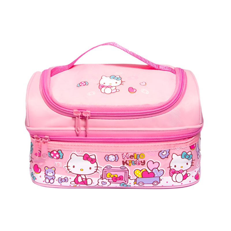 Hemasa  Lunch Bag Cute Cartoon Double-layer Insulated Handbag Waterproof Bento Bag