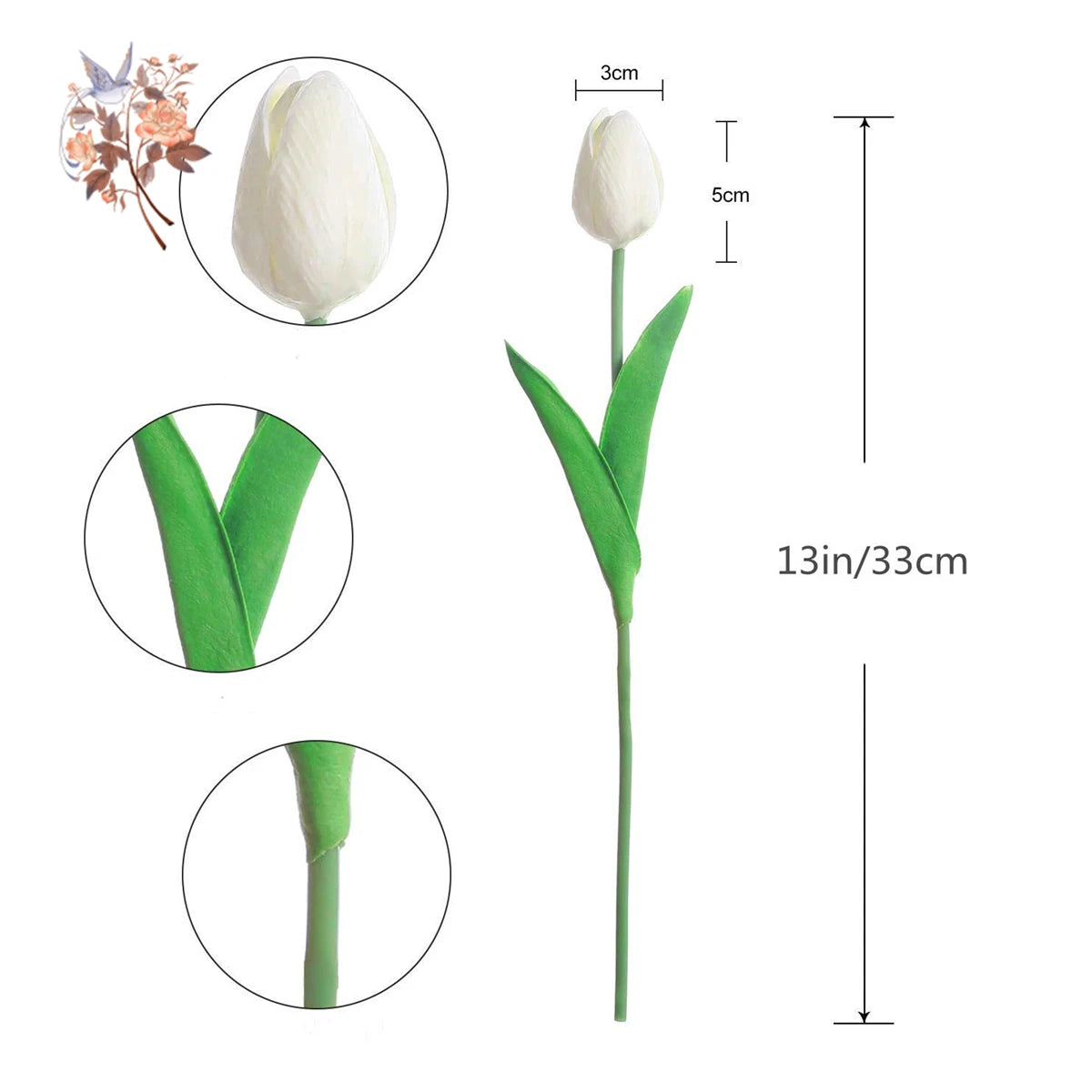 10Pcs Artificial Tulip Flower DIY Craft Bridal Bouquet Real Touch Fake Tulip With Stem Wedding Spring Home Vase Party Decoration