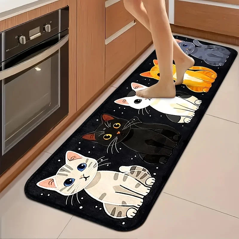 Tejesa Cute Print Kitchen Mat/Non-Slip Durable Machine Washable Soft Rug for Home Office Bathroom Decor